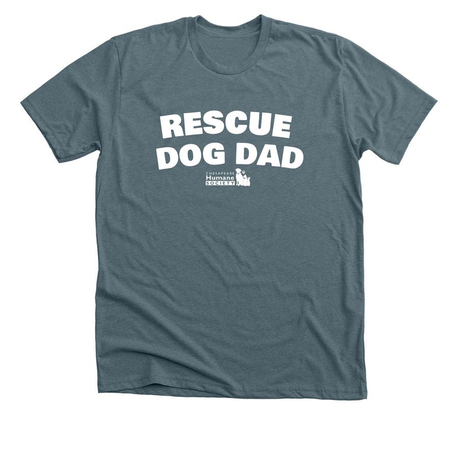 Real Men Adopt Dogs, a Heather Slate Premium Unisex Tee