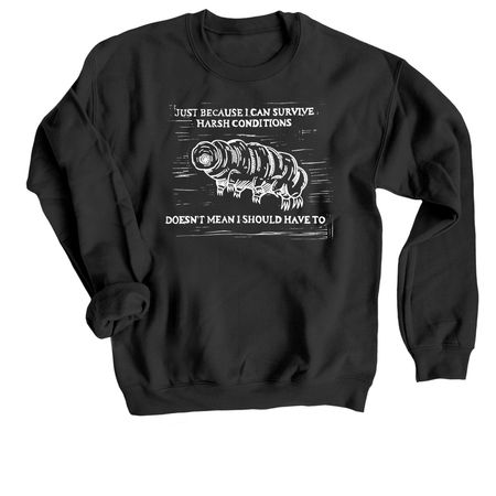 Tardigrade Shirt (Dark Mode), a Black Crewneck Sweatshirt
