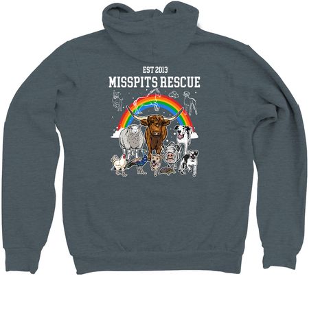 Zipper Hoodie!&nbsp;, a Heather Slate Zip Up Hoodie (back-view)