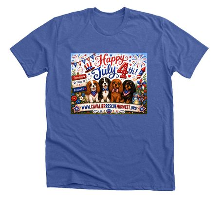 Cavaliers and 4th of July, a Solid True Royal Premium Unisex Tee