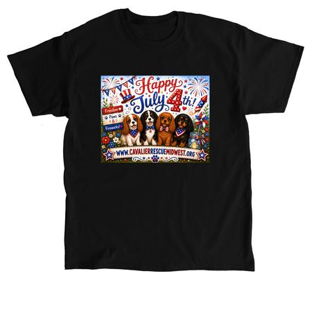 Cavaliers and 4th of July, a Black Classic Unisex Tee
