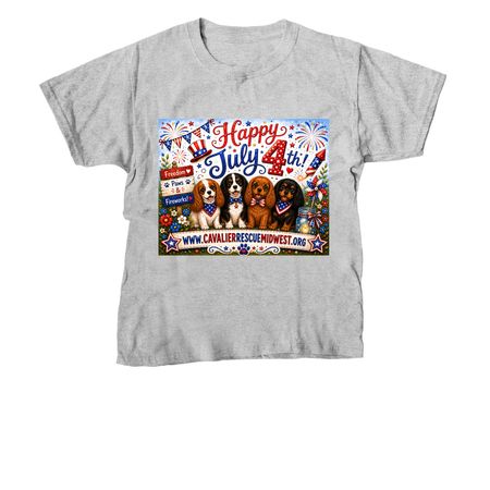 Cavaliers and 4th of July, a Sport Grey Youth Unisex Tee