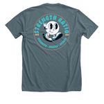 SR Beach Vibes, a Heather Slate Premium Unisex Tee (back-view)