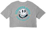 SR Beach Vibes, a Athletic Heather Women?s Cropped Cotton Tee (back-view)