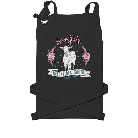 Snowflake, a Black Cotton Canvas Pocket Apron