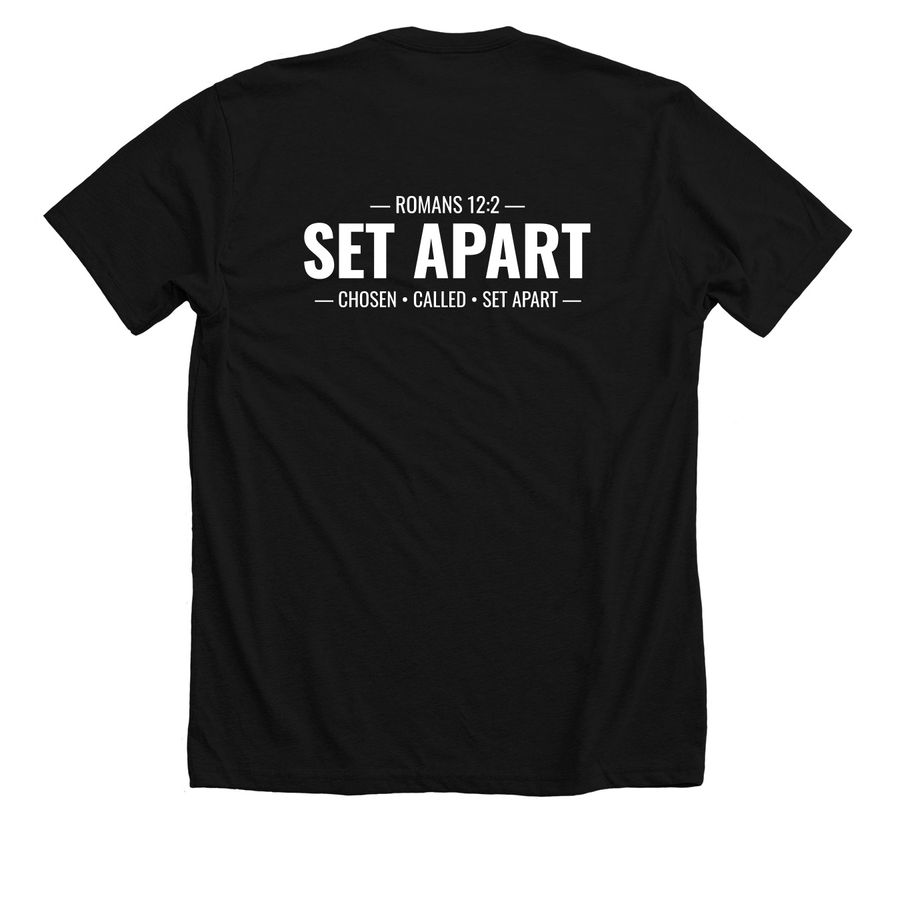 Set Apart, a Solid Black Blend Premium Unisex Tee (back-view)