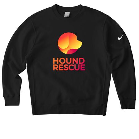 Wear Hope. Save Hounds., a Black Nike Club Fleece Crewneck Sweatshirt