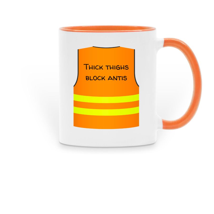 Thick Thighs 4 Abortions, a Orange Two-Tone Ceramic Mug