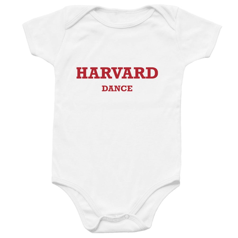 Harvard Dance Infant Onesie, a White Infant Onesie