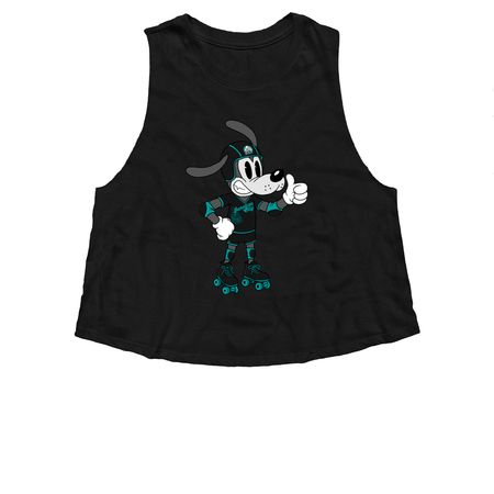 Derby for the Dogs Fundraiser, a Solid Black Blend Women?s Cropped Racerback Tank