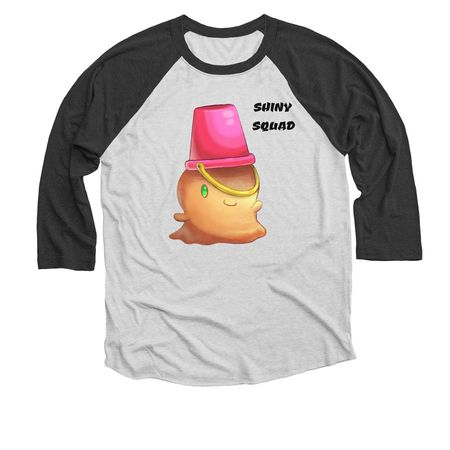 SHINY SANDYWICK SQUAD - long sleeve, a Black and Heather White 3/4 Sleeve Baseball Tee