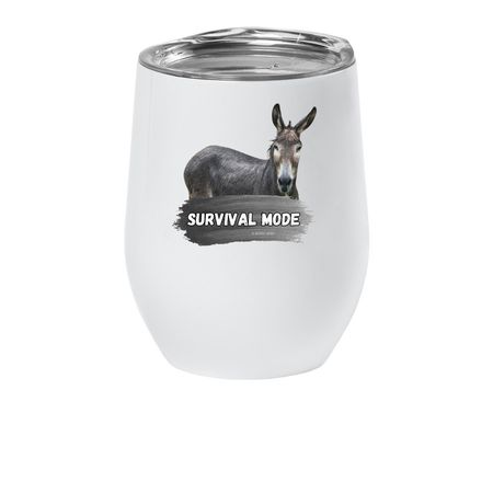 Survival Mode Official Logo Wine Tumbler&nbsp;, a White Insulated Wine Cup