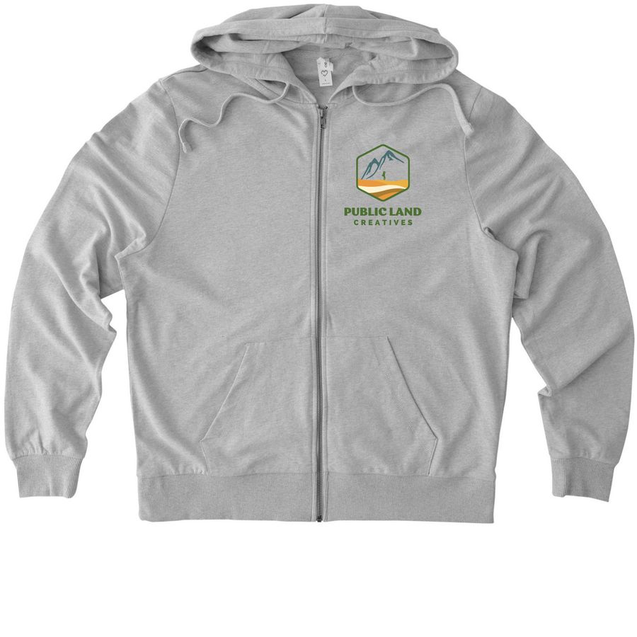 PLC Zip-Up Hoodie, a Granite Grey Heather Allmade Organic French Terry Zip Up Hoodie