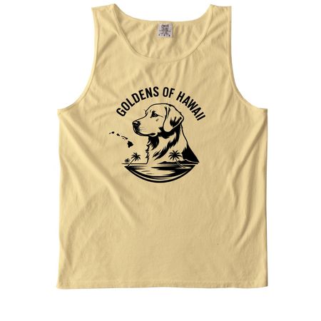 Goldens of Hawaii - black logo, a Butter Comfort Colors Tank Top
