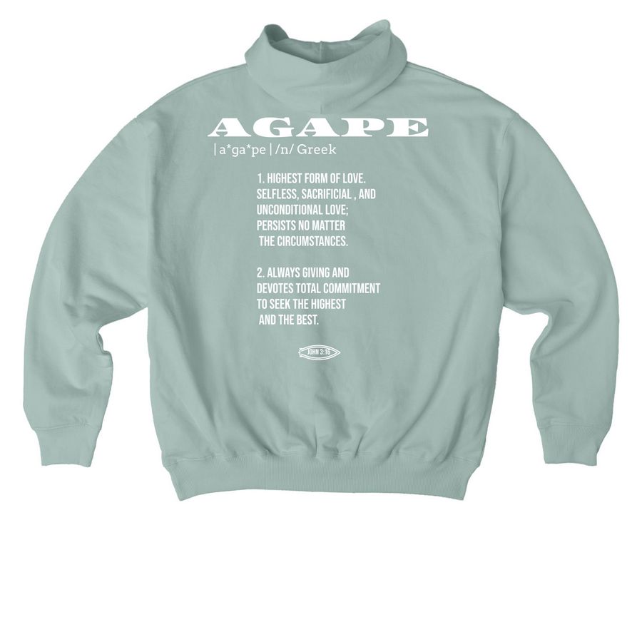 Agape (highest form of love), a Aloe Stanley/Stella Cooper Dry Pullover Hoodie (back-view)