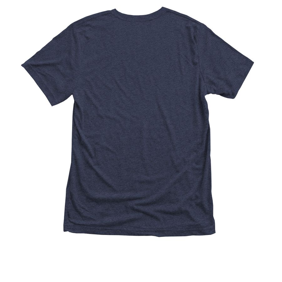 Eat Local, a Vintage Navy Triblend Unisex Tee (back-view)
