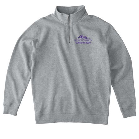 Purple Logo - Freshman Shirt, a Grey Heather Midweight Quarter Zip Pullover
