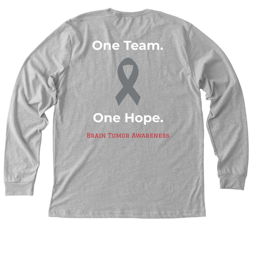 Brain Tumor Awareness, a Athletic Heather Premium Long Sleeve Tee (back-view)