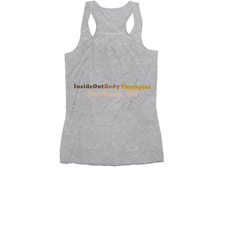 Inclusion. Equality. Kindness. Peace., a Athletic Heather Women's Racerback (back-view)