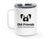 Old Friends Logo Travel Mug, a White Stainless Steel Travel Mug (back-view)