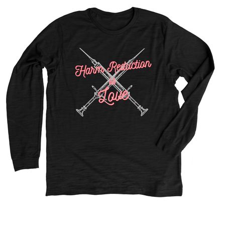 Harm Reduction is LOVE, a Solid Black Blend Premium Long Sleeve Tee