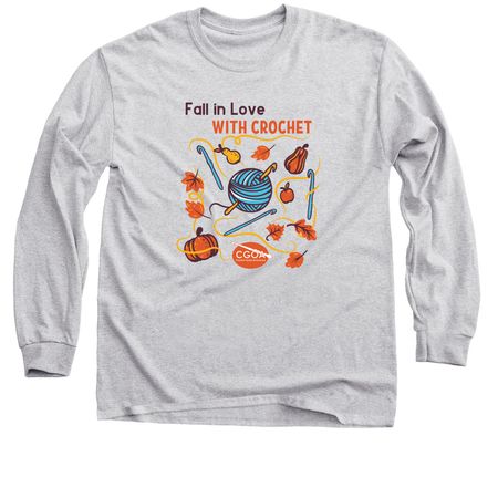 Fall in Love with Crochet, a Sport Grey Classic Long Sleeve Tee