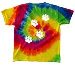 Wildcat Pride Tie Dye Tops-white printing, a Moondance Youth Tie Dye Tee (back-view)
