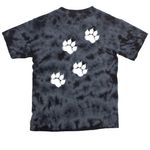 Wildcat Pride Tie Dye Tops-white printing, a Black Youth Crystal Tie Dye Tee (back-view)