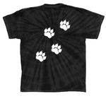 Wildcat Pride Tie Dye Tops-white printing, a Black Classic Tie Dye Tee (back-view)
