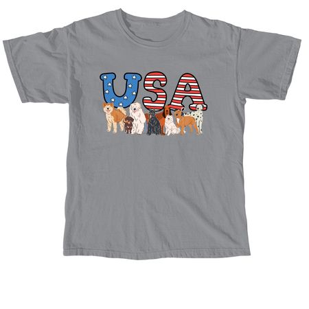 All American Dogs, a Granite Comfort Colors Unisex Tee