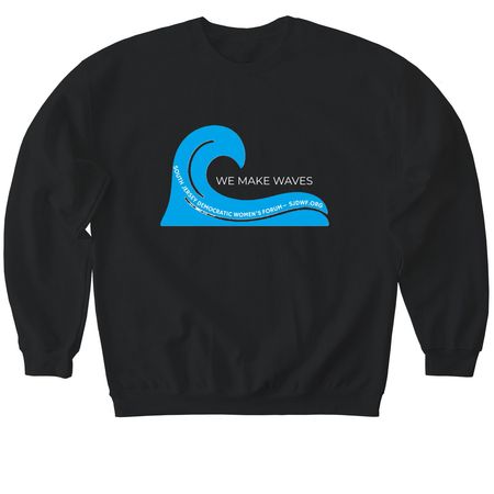 WE MAKE WAVES, a Black Softstyle Crewneck Sweatshirt