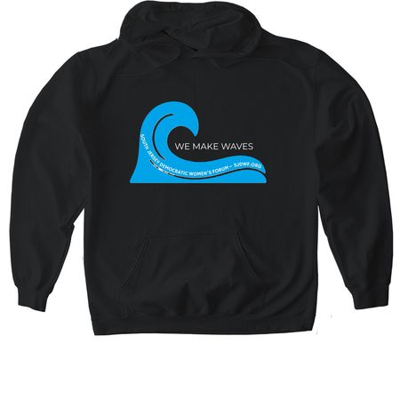 WE MAKE WAVES, a Black Gildan Softstyle Pullover Hoodie