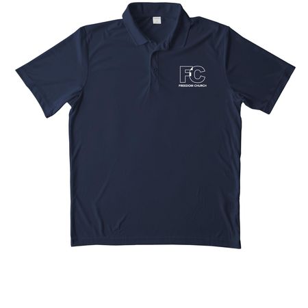 Freedom Church Athletic Wear, a True Navy Unisex Performance Polo