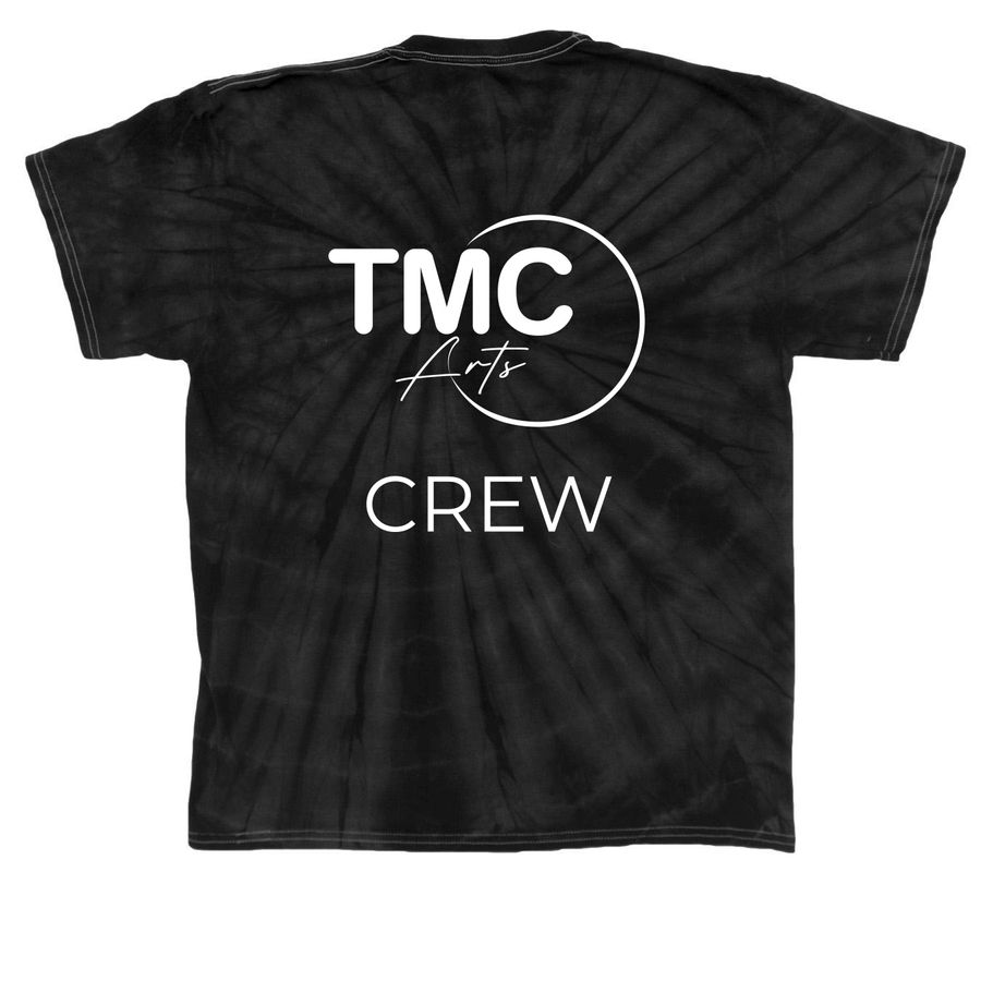 THE TMCA SHIRT, a Black Classic Tie Dye Tee (back-view)