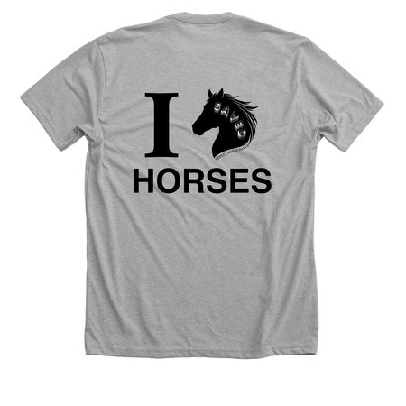 I Saved Horses, a Athletic Heather Premium Unisex Tee (back-view)