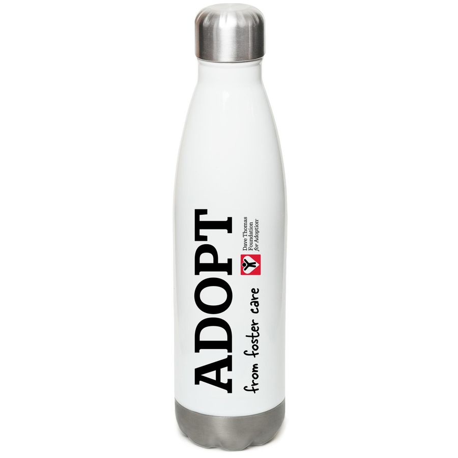 Adopt Water Bottle, a White Stainless Steel Water Bottle