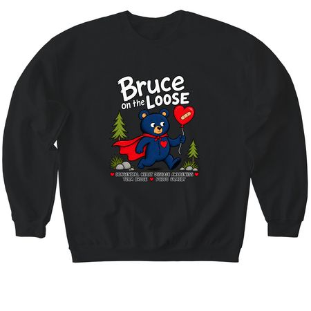 <3 for our team, a Black Softstyle Crewneck Sweatshirt