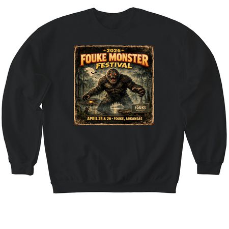 2026 Fouke Monster Festival, a Black Softstyle Crewneck Sweatshirt