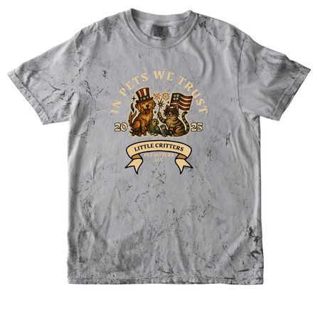 IN PETS WE TRUST 2025, a Smoke Comfort Colors Colorblast Tee
