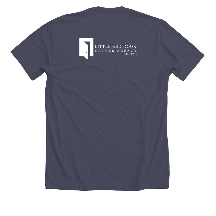Hope at LRD, a Heather Midnight Navy Premium Unisex Tee (back-view)
