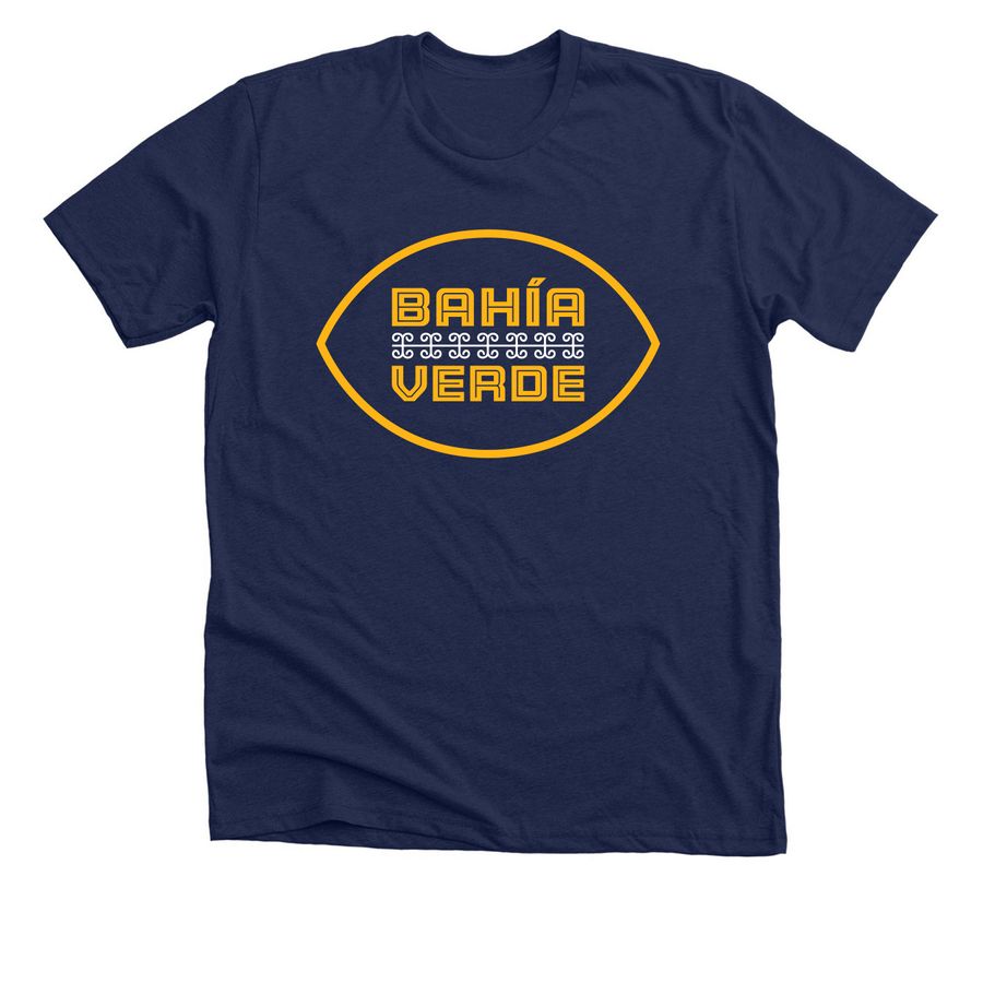 Bah?a Verde Gold Football, a Solid Navy Blend Premium Unisex Tee