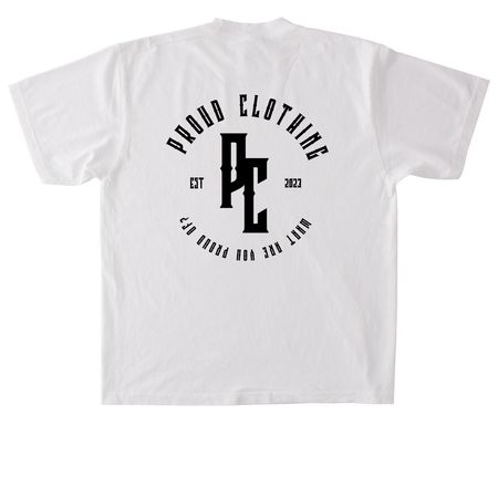 EST.twenty three, a White Heavyweight Garment Dye Tee (back-view)