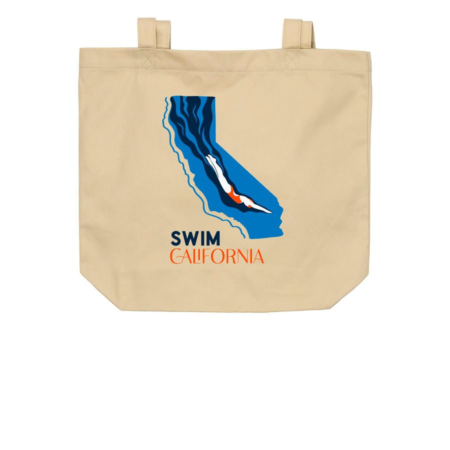 Swim California Totes, a Oyster Organic Cotton Tote Bag