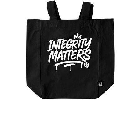 "Integrity Matters" - Tote Bag, a Black Recycled Cotton Tote Bag