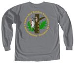 EBBA logo front, meet back, a Granite Comfort Colors Long Sleeve Tee (back-view)