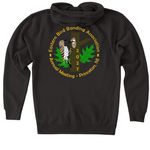 EBBA logo front, meet back, a Black Heavyweight Zip Up Hoodie (back-view)