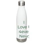 Water bottle&nbsp;, a White Stainless Steel Water Bottle (back-view)