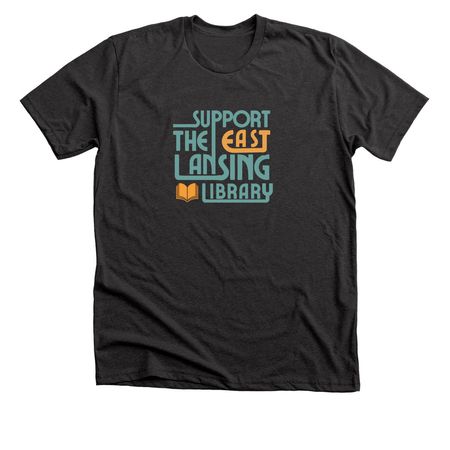 Support The&nbsp;East Lansing Library, a Dark Grey Heather Premium Unisex Tee