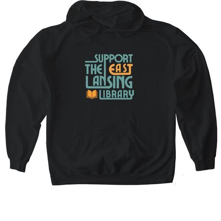 Support The&nbsp;East Lansing Library, a Black Gildan Softstyle Pullover Hoodie