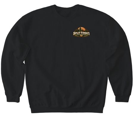 Split Timber Truck, a Black Softstyle Crewneck Sweatshirt